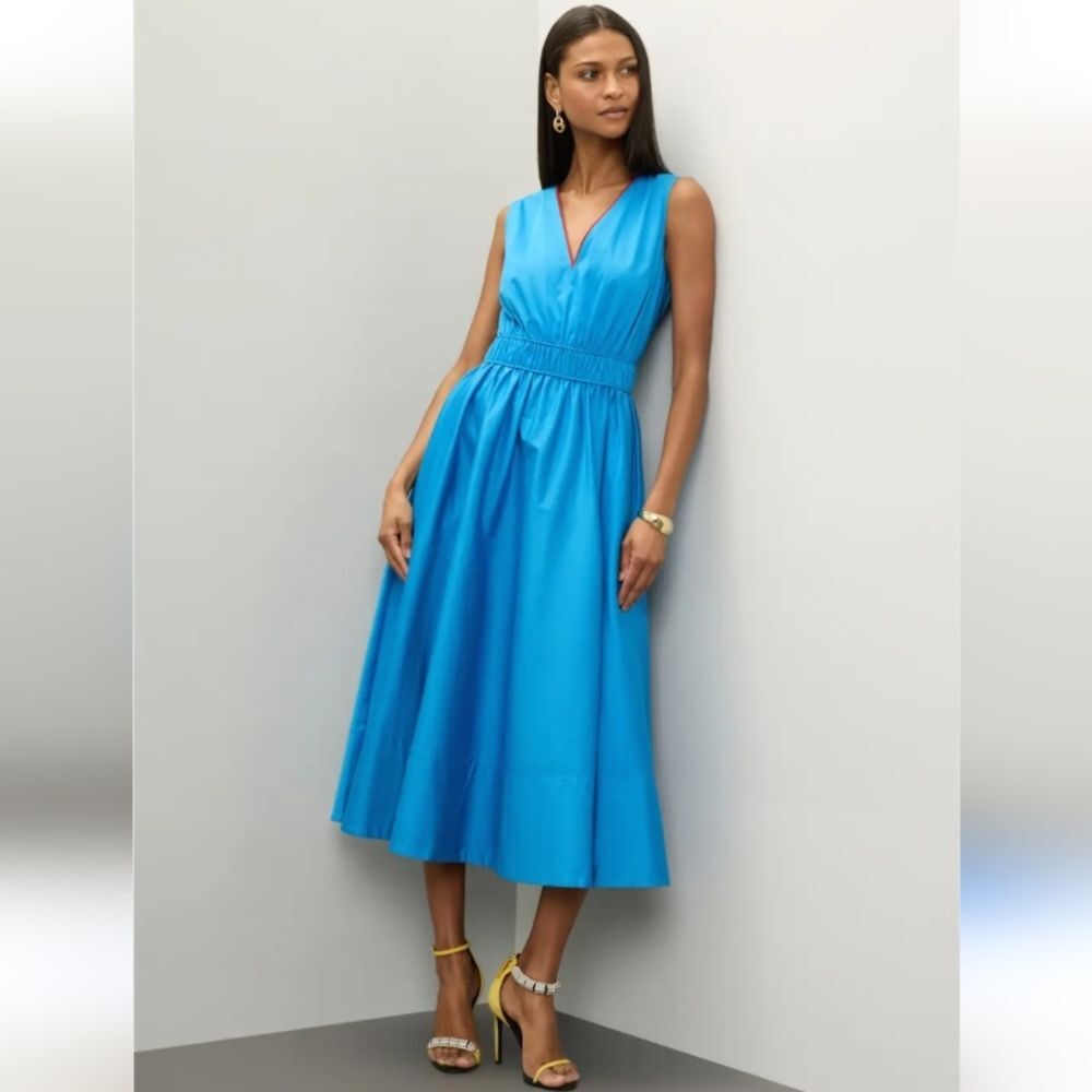 Roksanda Collective Blue Midi Dress Size 12